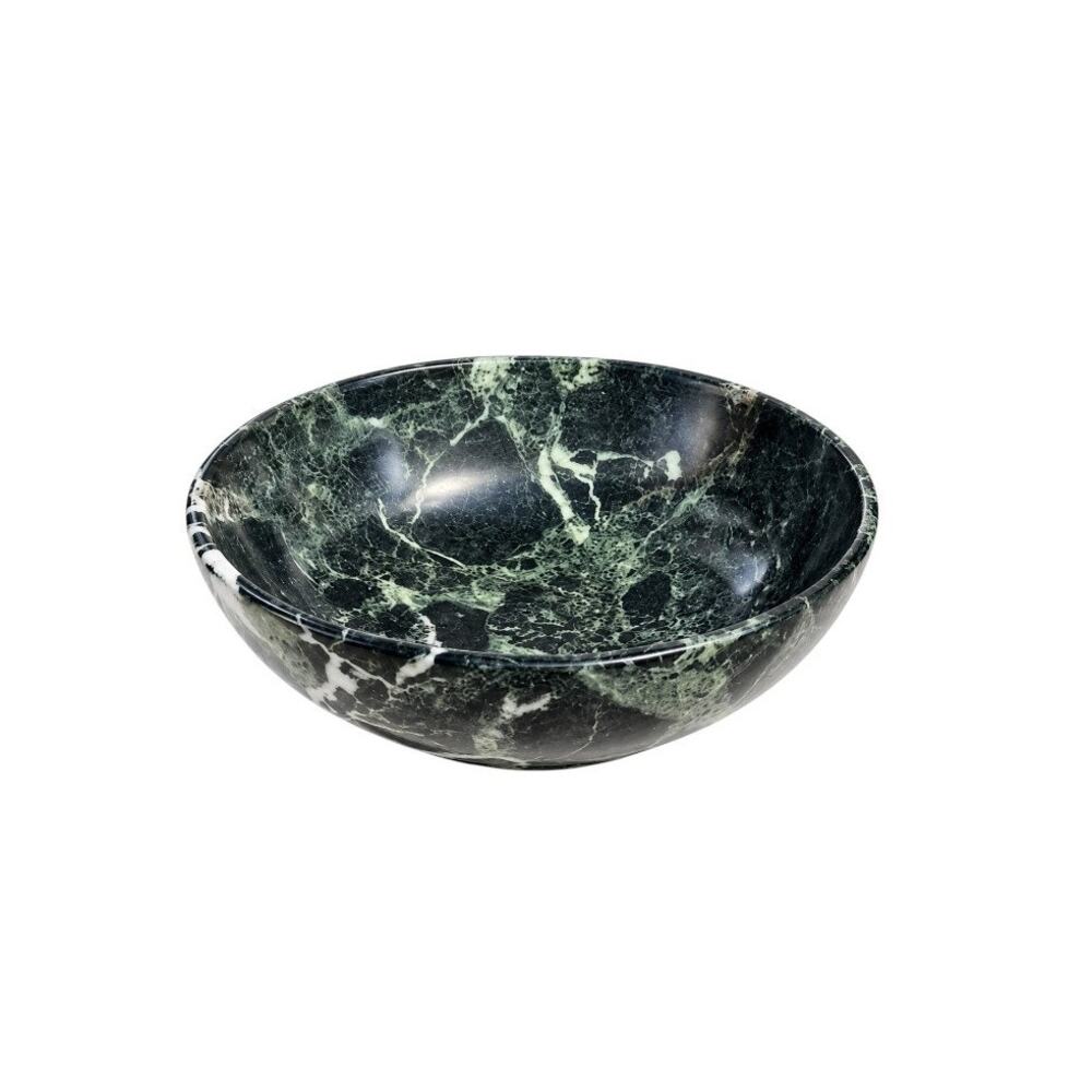 Green Marble Solid Stone Decorative Bowl Catchall 7.75"